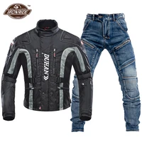 duhan motorcycle jacket motorcycle pants set mens moto cycling suit anti fall chaqueta moto motocross jacket with ce protector