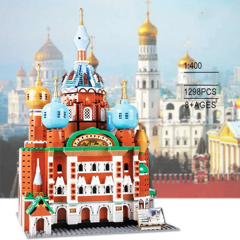 1298 шт. набор строительных блоков в русской архитектуре строительные блоки сделай