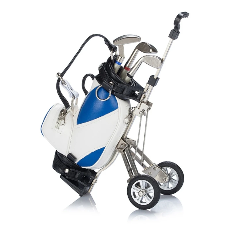 

Golf Pens with Golf Bag Holder Novelty Gifts with 3 Pcs Aluminum Pen Office Desk Golf Bag Pencil Holder