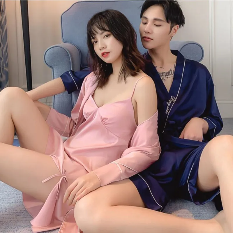 Пикантные вискозные пижамы для пар весенние пижамные комплекты из