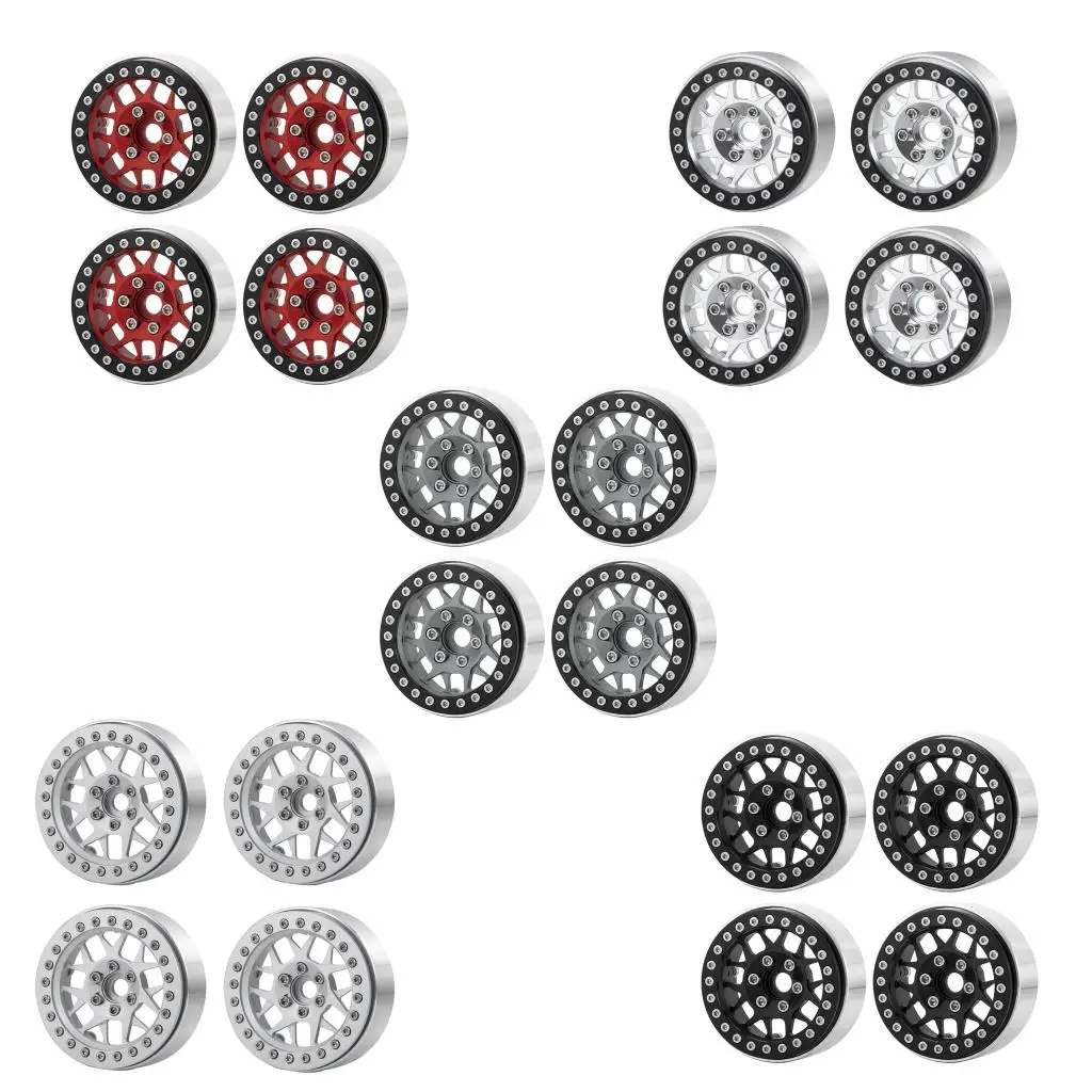 

4 Pieces Metal 2.2'' Wheel Rim Set Fit for 1/10 SCX10 TRX-4