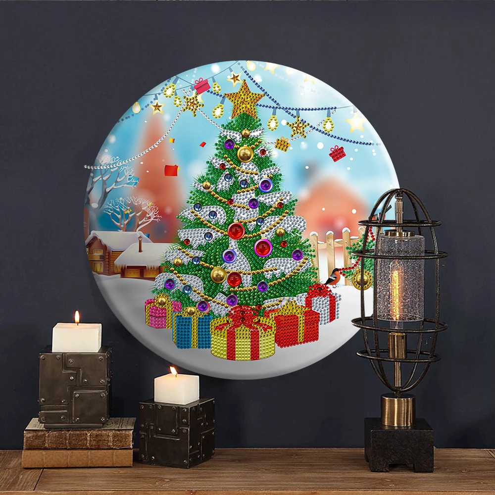 

Christmas 5D Diamond Painting Set Diamond Mosaic Embroidery Cross Stitch Round Tin Painting With Diamonds DIY Craft Home Decor