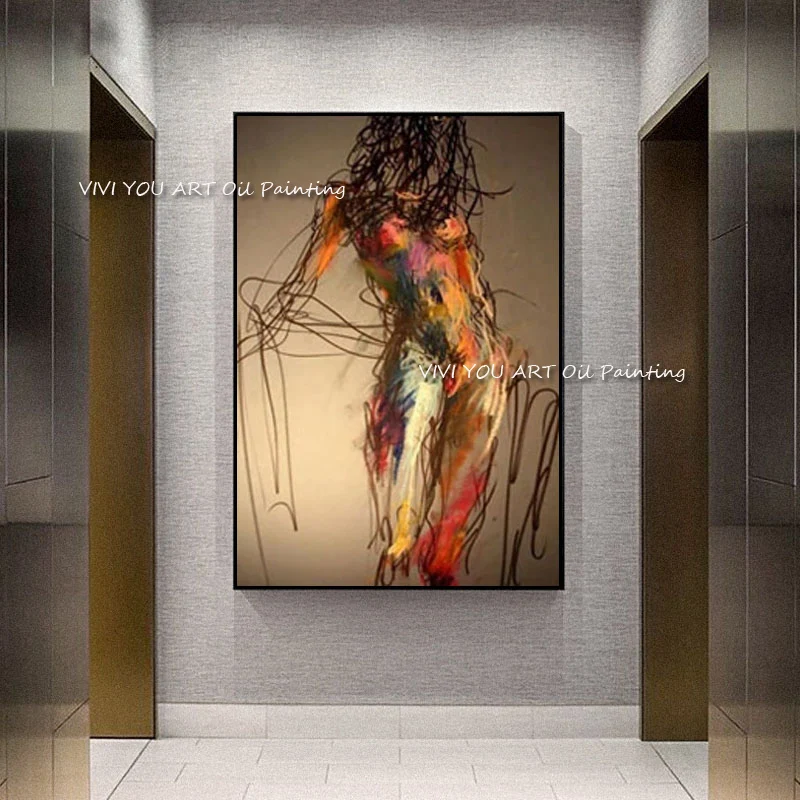 100% Handmade Modern Abstract Sexy Nude Woman Oil Painting On Canvas Large Wall Art Home Decor For Living Room As Unique Gift