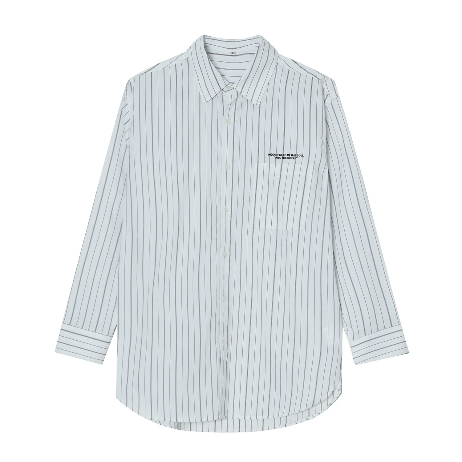 

MTL clothing - 2021 spring new striped shirt men's design feeling Hong Kong Style lovers trend Long Sleeve Shirt