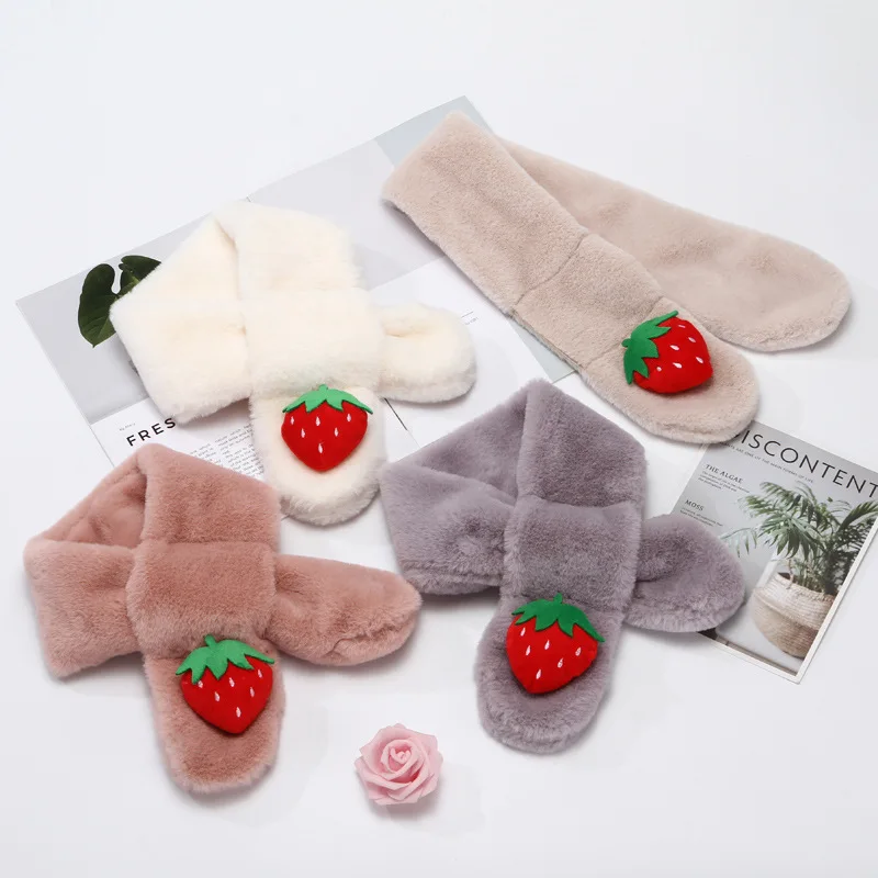 

New princess children's scarf autumn and winter knitting warmth thick Christmas baby scarf cute cartoon animals cute collar