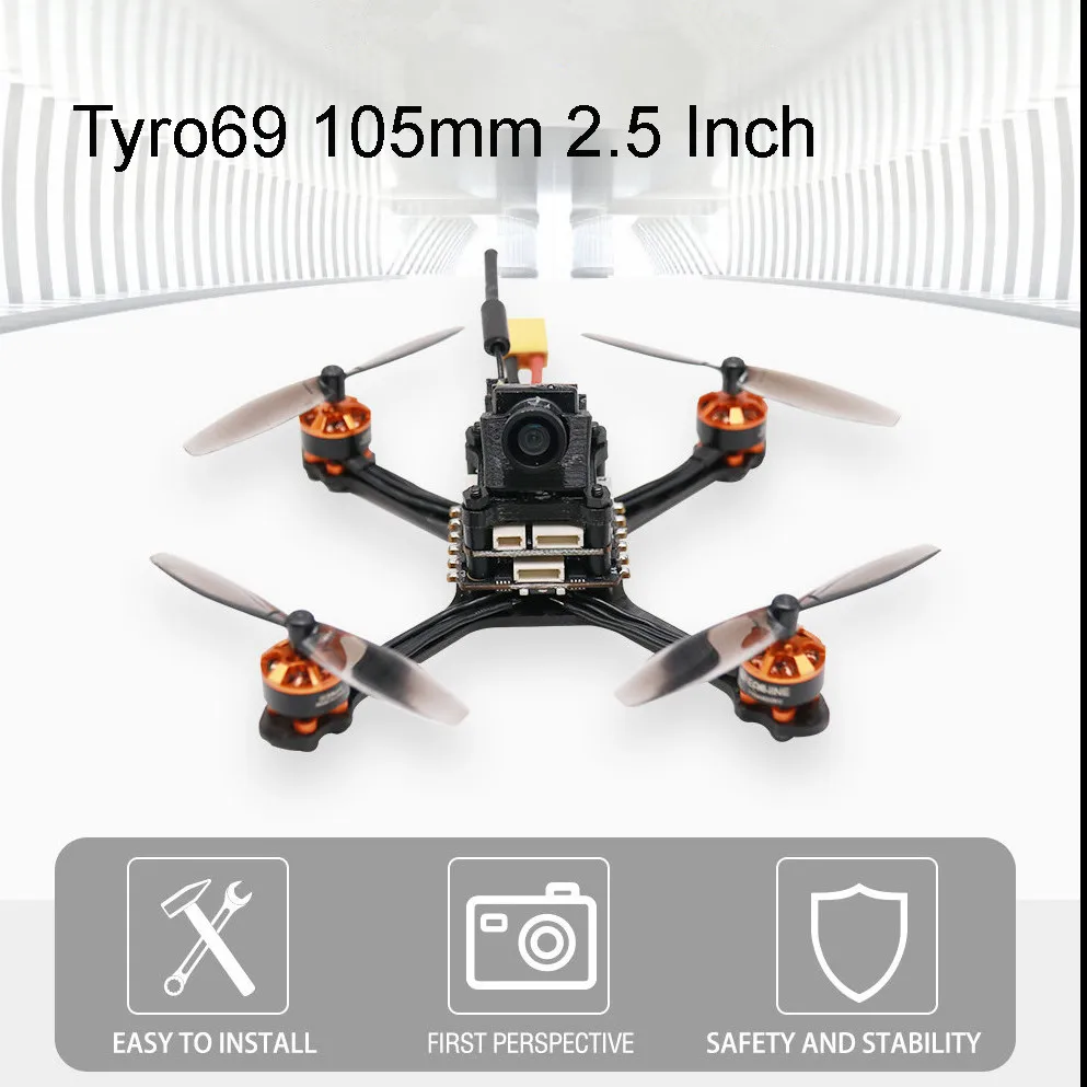 Eachine Tyro69 105 мм 2 5 дюйма 3S FPV гоночный Дрон RC Квадрокоптер с Caddx Beetel V2 1200TVL камера AIO VTX