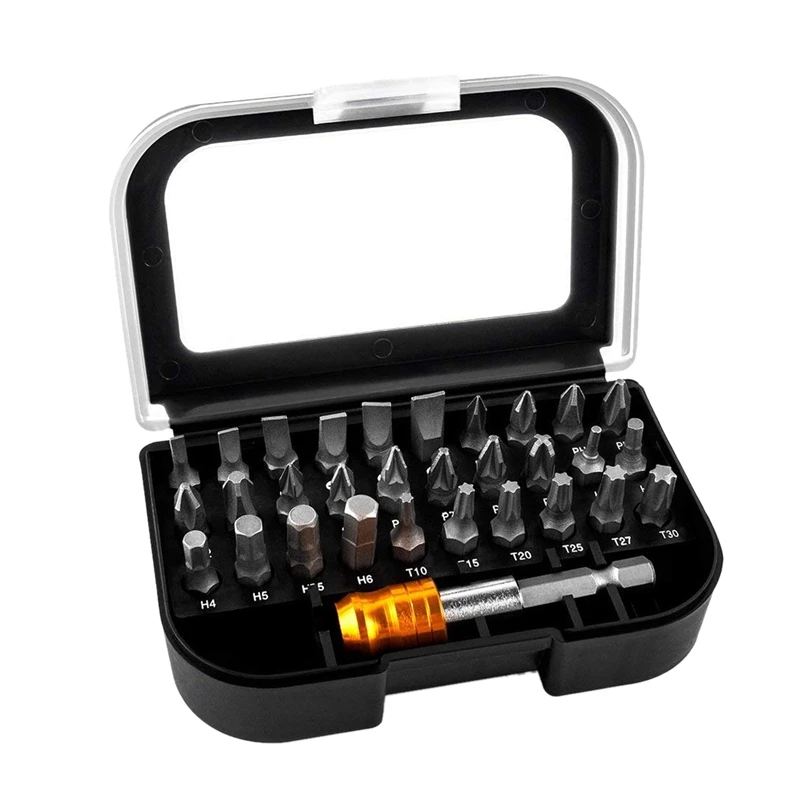

Best 31 In 1 netic Screwdriver Bits Suit high quality 25mm bits and bits adapter set for electrician Hand Tool Sets