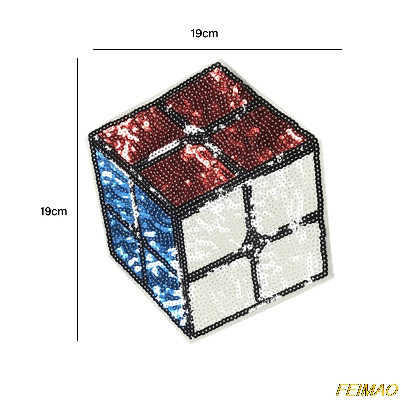 

Magic Cube Patch Reversible Sequin Patches For Clothing Sew On Stickers DIY