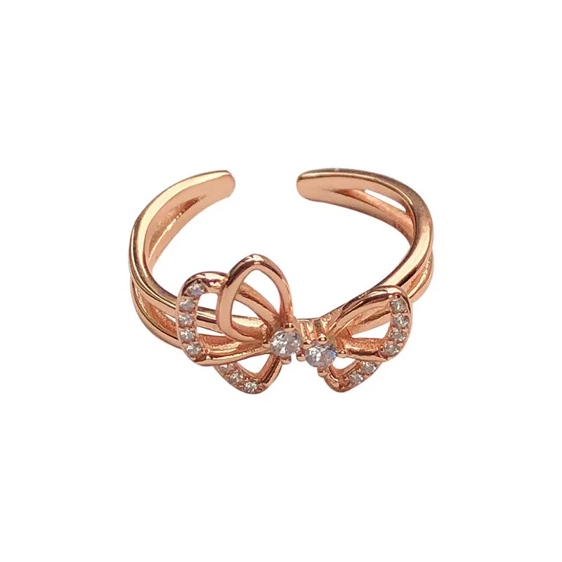 

YC3520R S925 Sterling Silver Fashion Temperament Zircon Butterfly Adjustable Ring Party Girlfriend Gifts Woman Jewelry Ring 2021