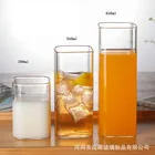 250 мл прозрачная стеклянная чашка креативная квадратная термостойкая посуда для напитков современный минималистичный стиль сока кофе молока кружка Женская