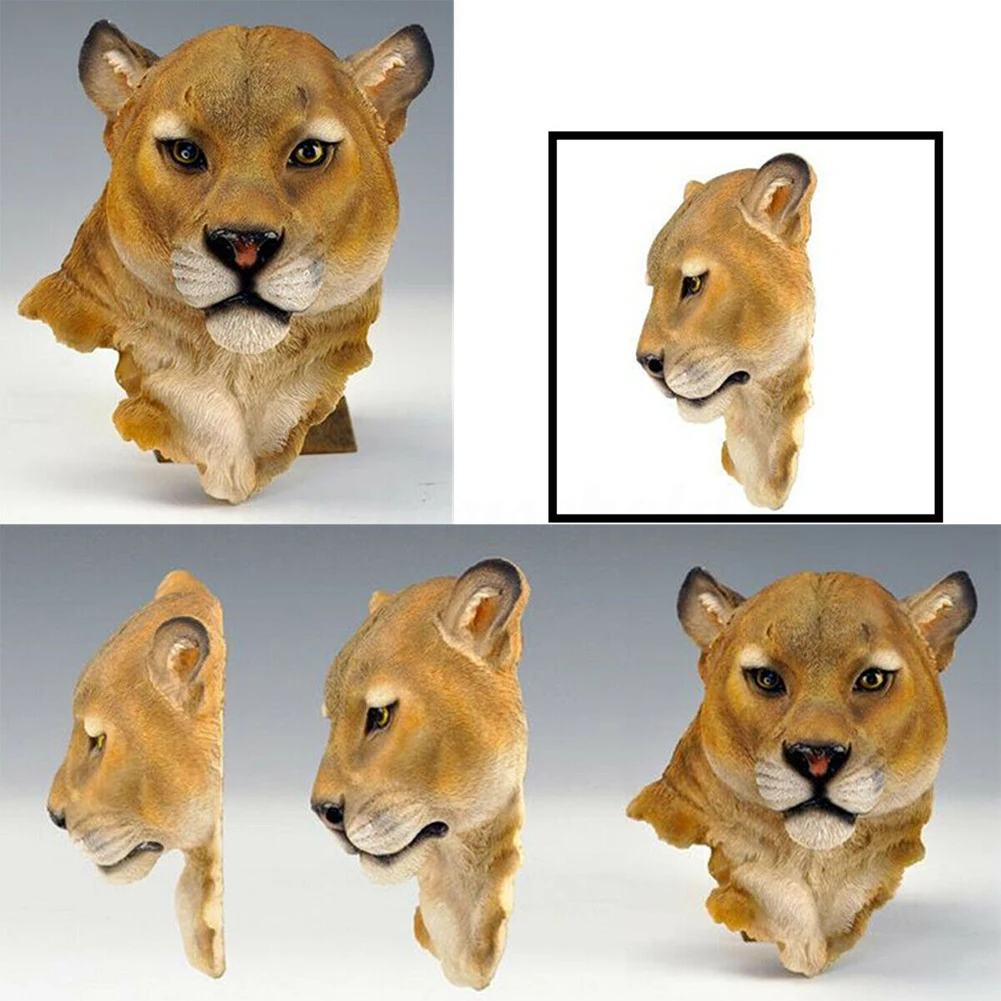 3D Animal Head Wolf Leopard Lion Bear Tiger Wall Ornaments Resin Wall Hanging Decoration in Nordic style Decor Gift for Home