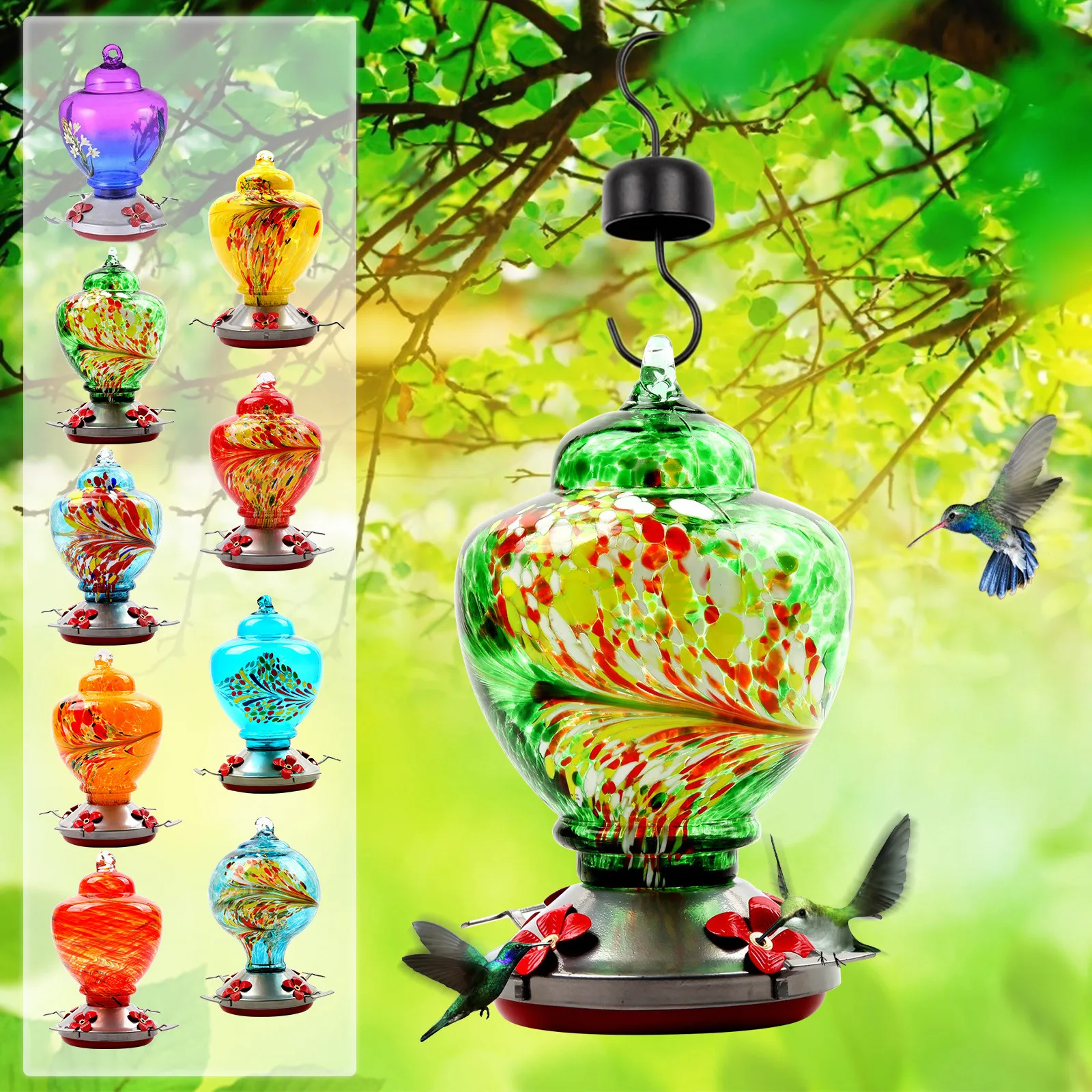 Дворовый Садовый декор Колибри Фидер Рука выдувное Стекло инвентарь садовые