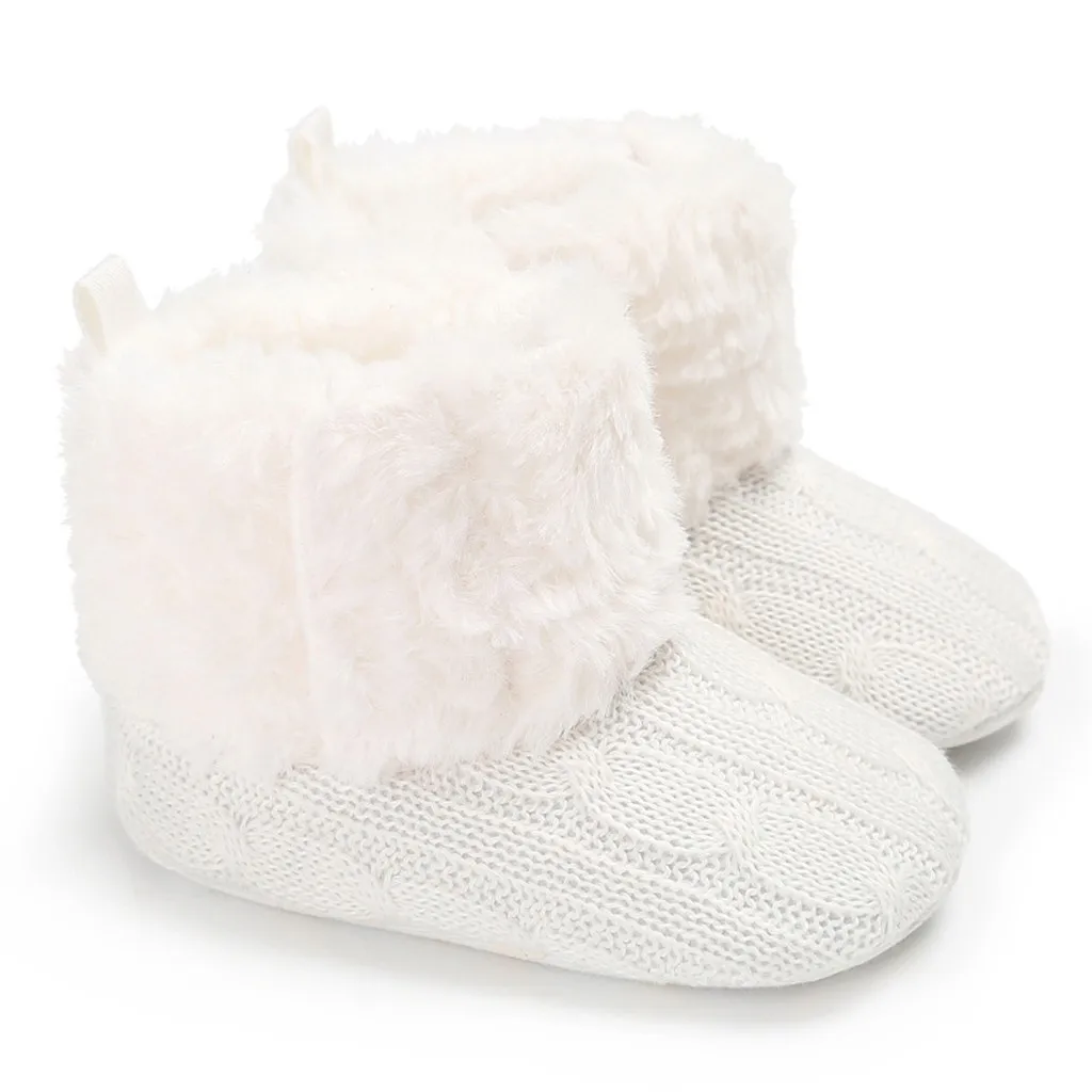 Зимние ботиночки для маленьких девочек и мальчиков Kawaii пушистые короткие модные