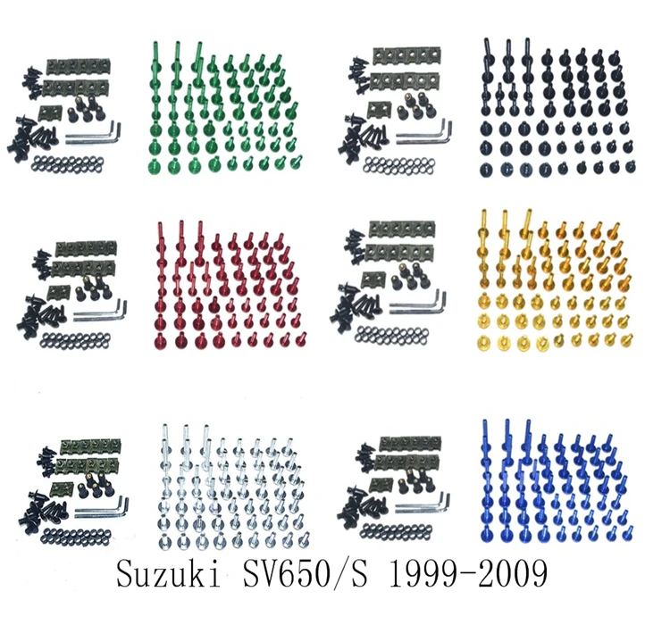 Полный Обтекатель болтов Комплект болты для кузовных работ Fit Suzuki SV650/S 1999