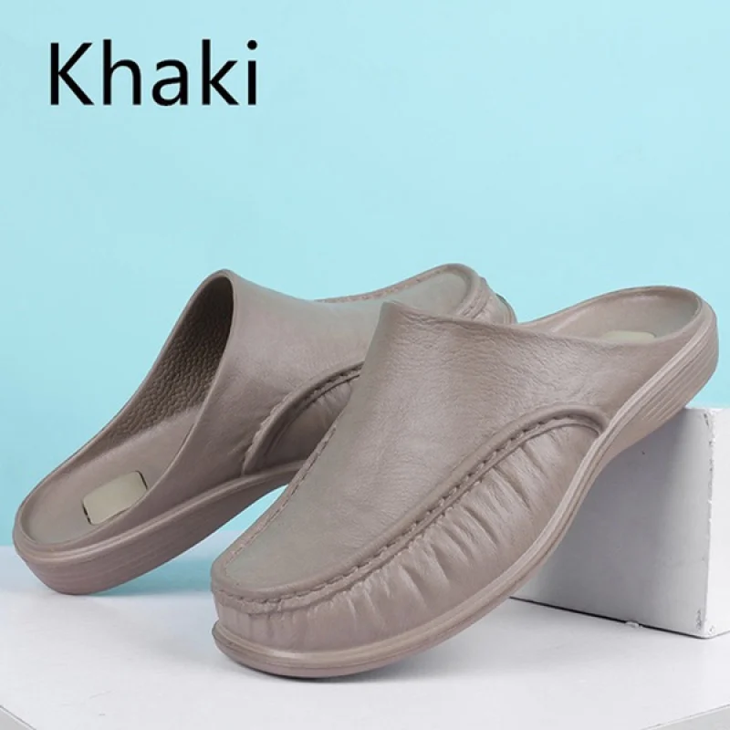 

Leather Home/outdoor Lightweight Slippers Men's Waterproof Beach Men's Shoes Summer Men's Classic Model Number Feature Gender