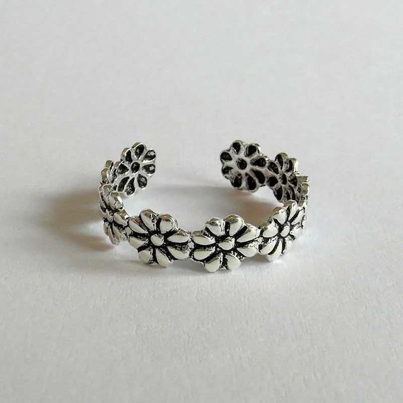

New Foot Jewelry Beach Jewelry Vogue Adjustable Nice Chic Simple Tone Retro Flower Summer Beach Toe Ring