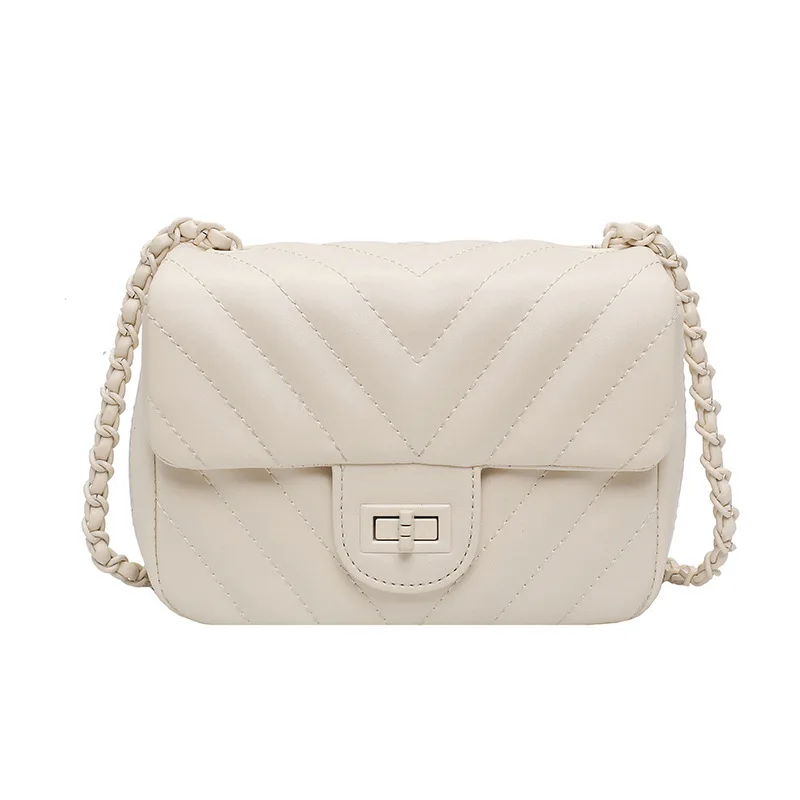 

White bag new tide Joker diamond chain bag shoulder messenger bag net red fashion small square bag