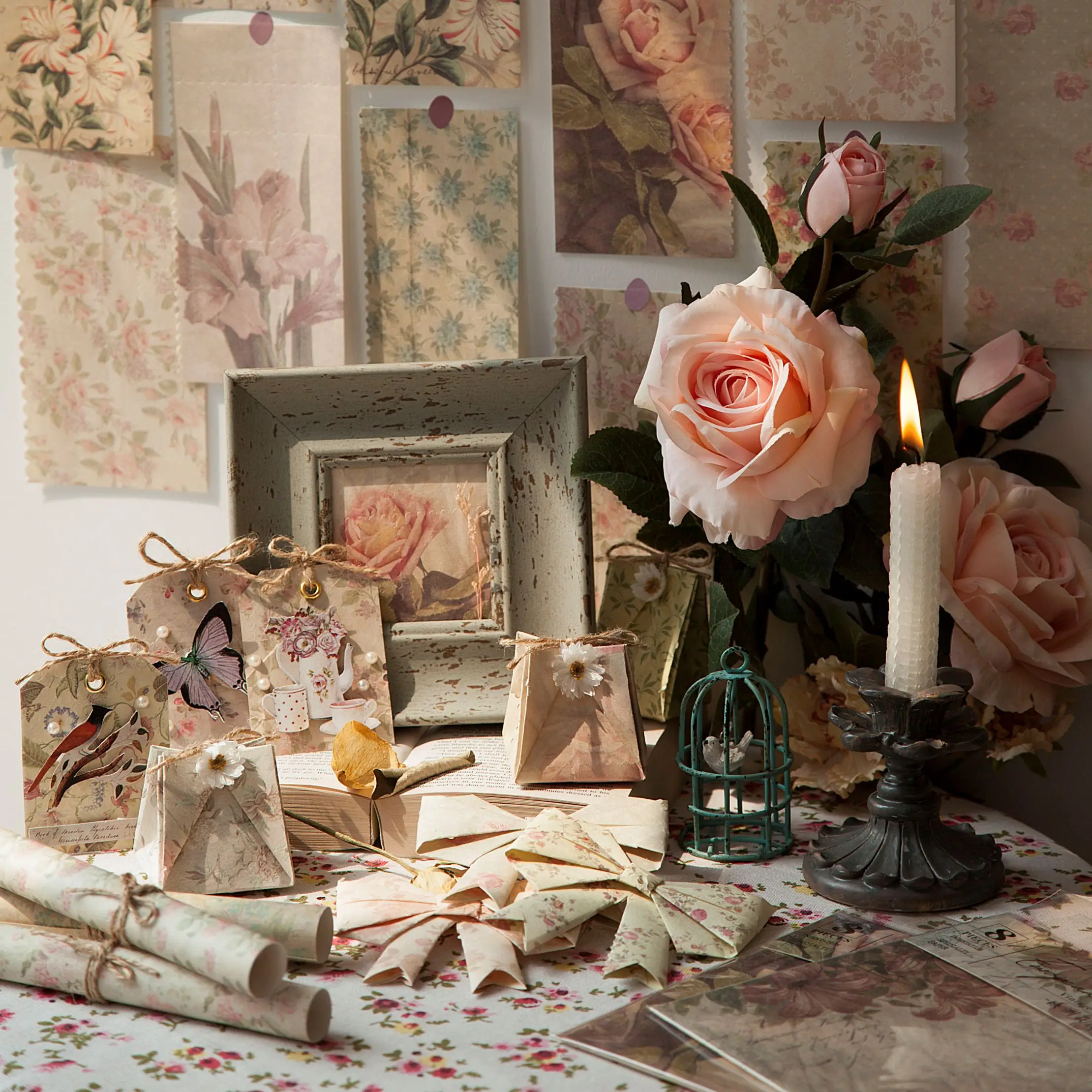 8 шт./компл. Цветочные растения тканевая бумага дневник нежелательной бумаги