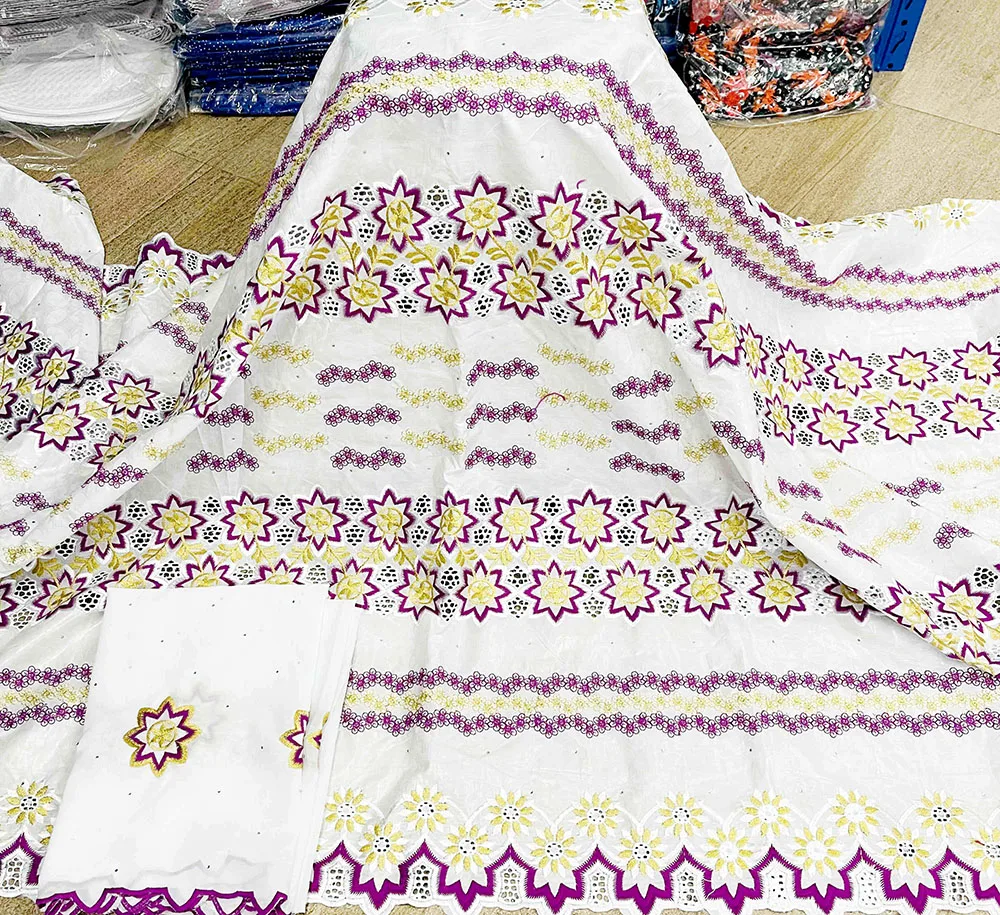 

Африканская богатая хлопчатобумажная кружевная ткань Bazin, 2021, Высококачественная швейцарская вуаль, хлопчатобумажная французская сетчата...