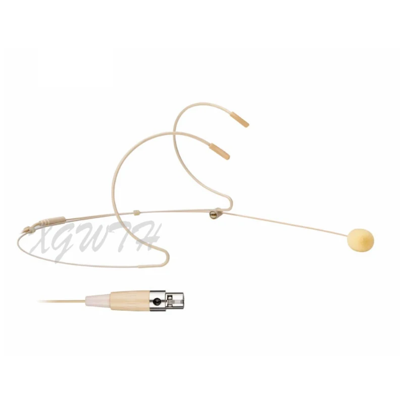 

Headworn 3 Pin Mini XLR Microphone for AKG Samson Wireless System Bodypack Transmitter Beige Dual Earhook Headset Head Mic