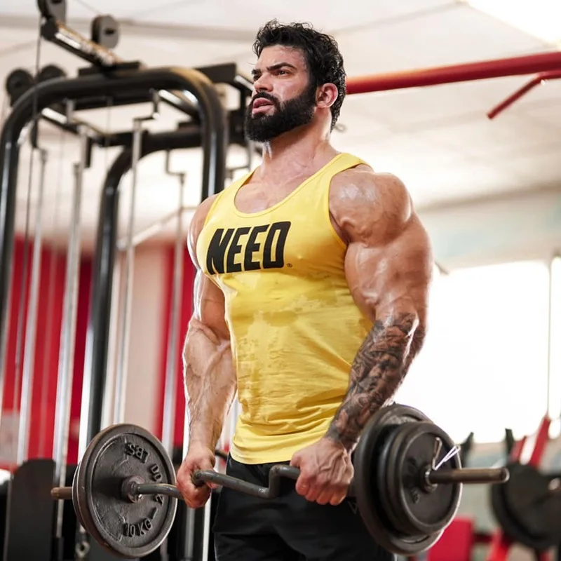 Мужская майка I-образной формы майки рубашка для тренажерного зала одежда