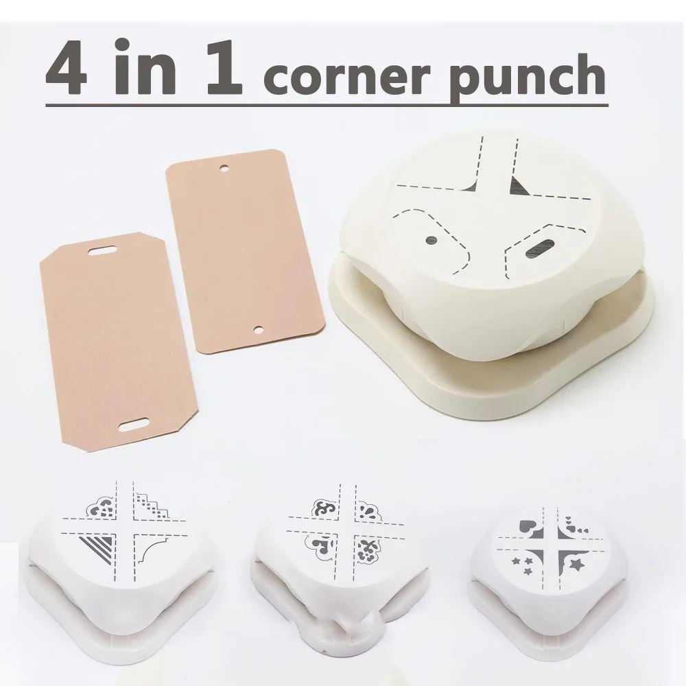 4-in-1 Styling Clothing Tag Puncher Label Rounder Bookmark Corner Decorator DIY Wedding Card Puncher Diary Scrapbook Tool
