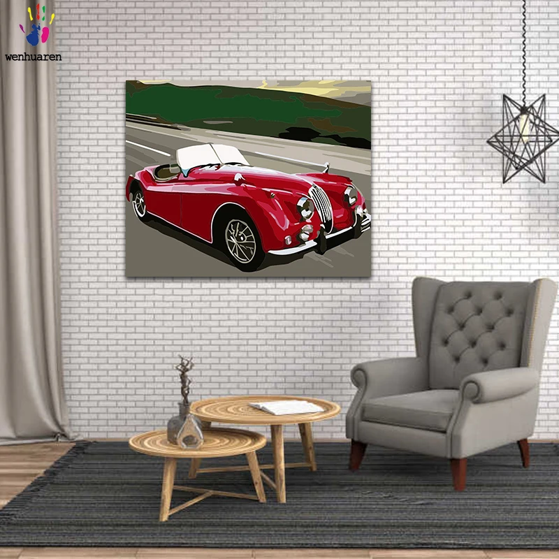 

DIY Painted The Car Painting Is a Combination of Number and Toolkits Canvas One Piece 50x40 60x50 75x60 90x70 100x80 Modern