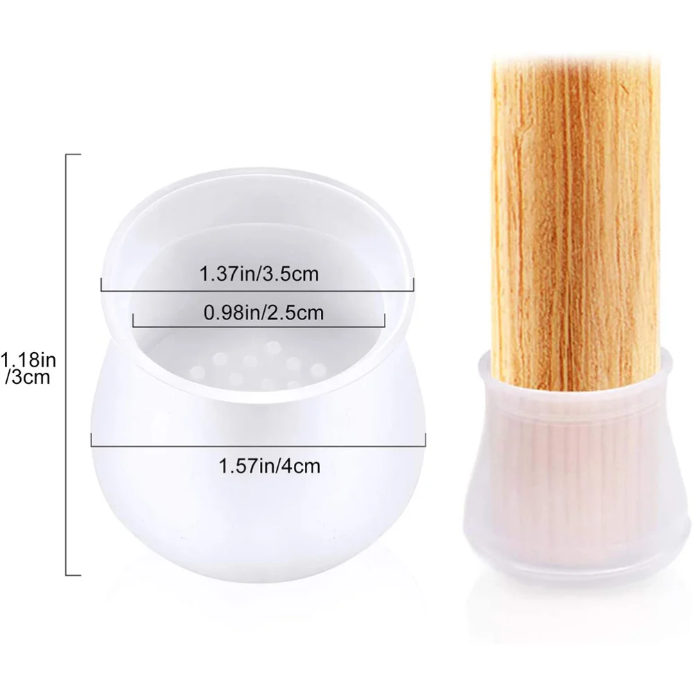 

50PCS Desk Leg Protective Cover Silicone Table Chair Foot Cover Leg Mats Mute Chair Footpads Stylish Chair Desk Foot Sleeves for