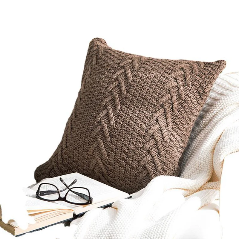 

NEW Amazing Quality V-shaped Thick Wool Knitted Cushion Pillow 45*45cm