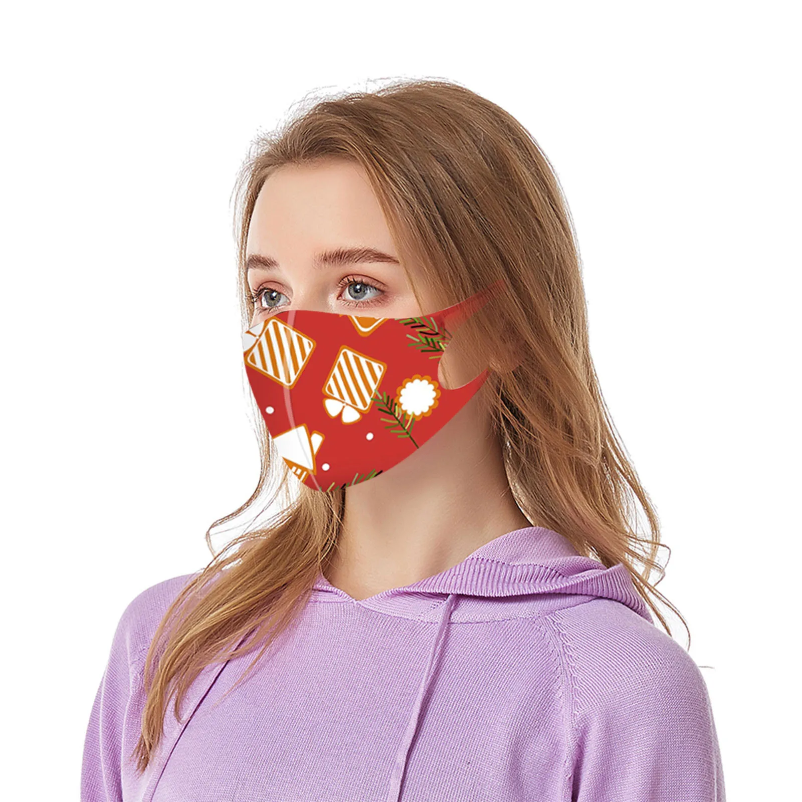 

5pc Adult Christmas Mouth Mask And colorful Printed Face Mask Protection Washable Earloop Mask mascarillas
