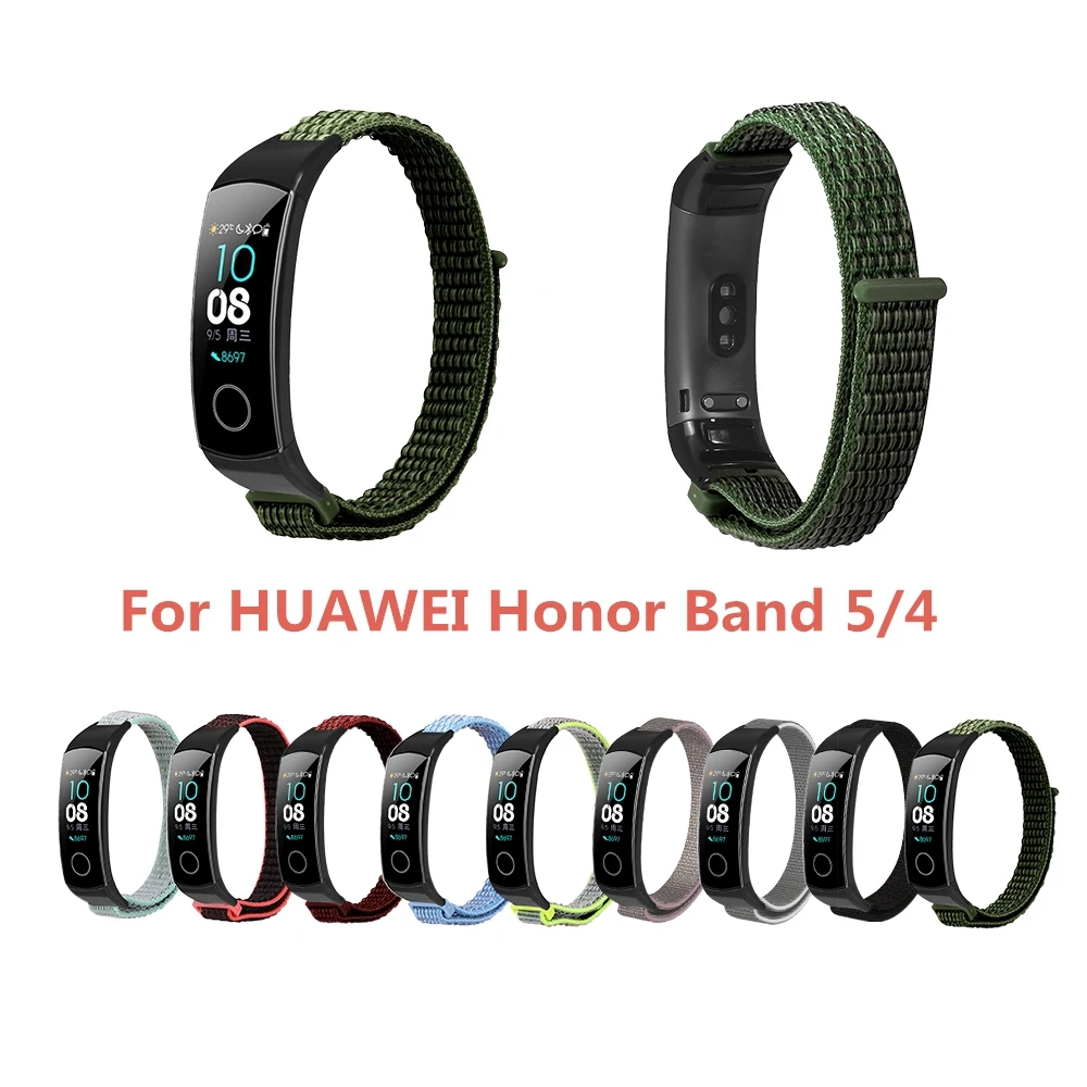 HANGRUI браслет ремешок для huawei Honor Band 5/4 нейлон спортивная петля Замена часов Ремешок для Honor Band 5 браслет ремешок