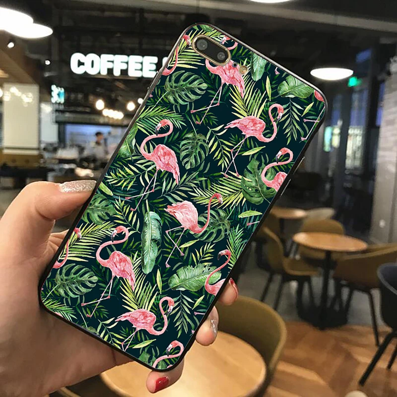 

For Samsung galaxy s10 S9 S8 Plus Phone case PINK flamingo Case For Samsung Galaxy S8 S9 S10 Plus Black silicone Cover Soft TPU