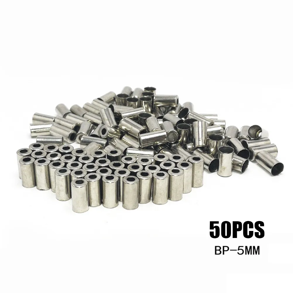 

50pcs Cable End Cap Brake Brass Cable Cap Derailleur Ferrule Housing Silver