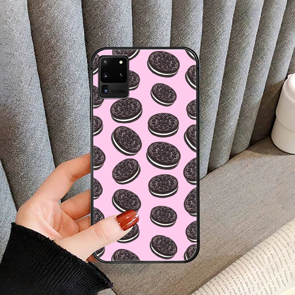 

Oreo milk Cookies Phone case cover for For SamSung Galaxy S Note 7 8 9 10 20 Uitra Plus E Lite black black cover fashion coque
