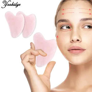 1 шт. натуральный розовый кварц нефрит камень Гуа-Ша массаж инструмент акупунктуры спа терапии скребок массажер соскабливающая доска для лица и тела