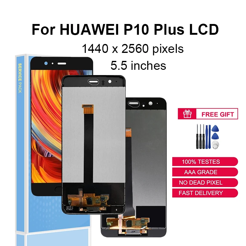 

For HUAWEI P10 Plus LCD Display Touch Screen Digitizer Assembly VKY-L29 VKY-L09 VKY-AL00 Replacement Parts With Frame