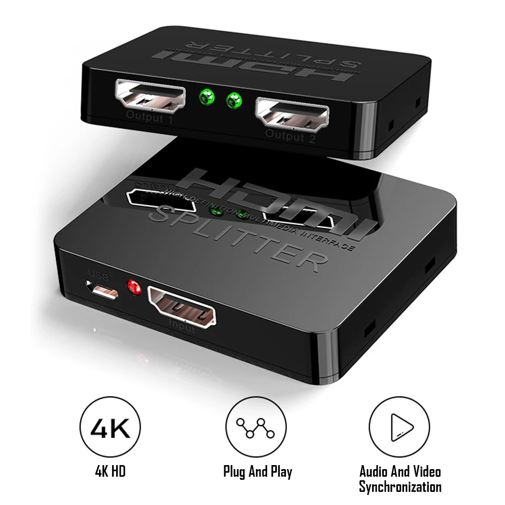 Разветвитель Mini Hdmi один-два 4K * 2K высокое качество изображения поддержка видео