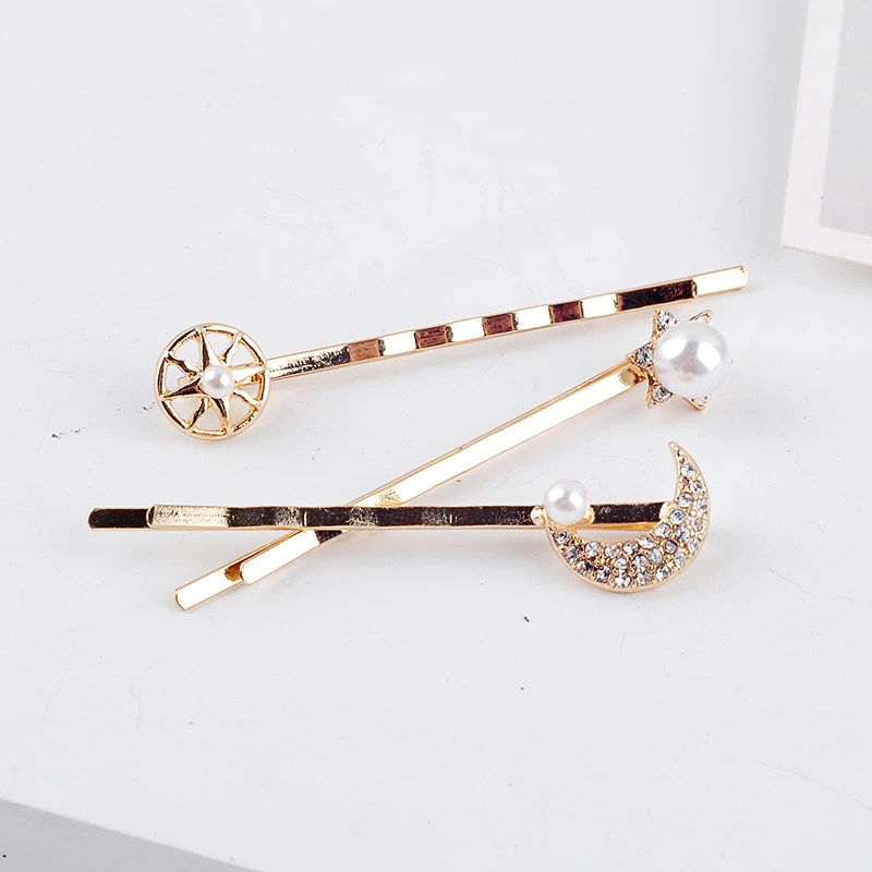 Ethnic Korean Fashion Design Star/Moon/Sun Hairpin For Women Appointment Date Gift Jewelry