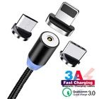 Магнитный кабель типа C, магнитное зарядное устройство, кабель Micro USB для iPhone, iPad, Huawei, Xiaomi, Android, шнур для быстрой зарядки, провод