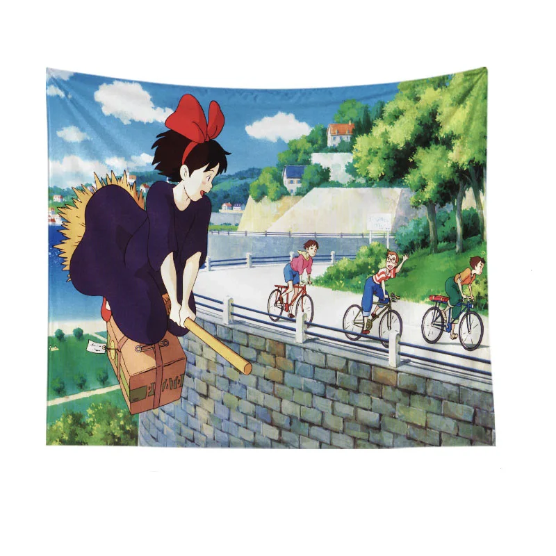 

Sunflower Tapestry Hayao Miyazaki Animation Movie My Neighbor Totoro Print Wall Hanging Decoration Bohemian Yoga Mat Decoration