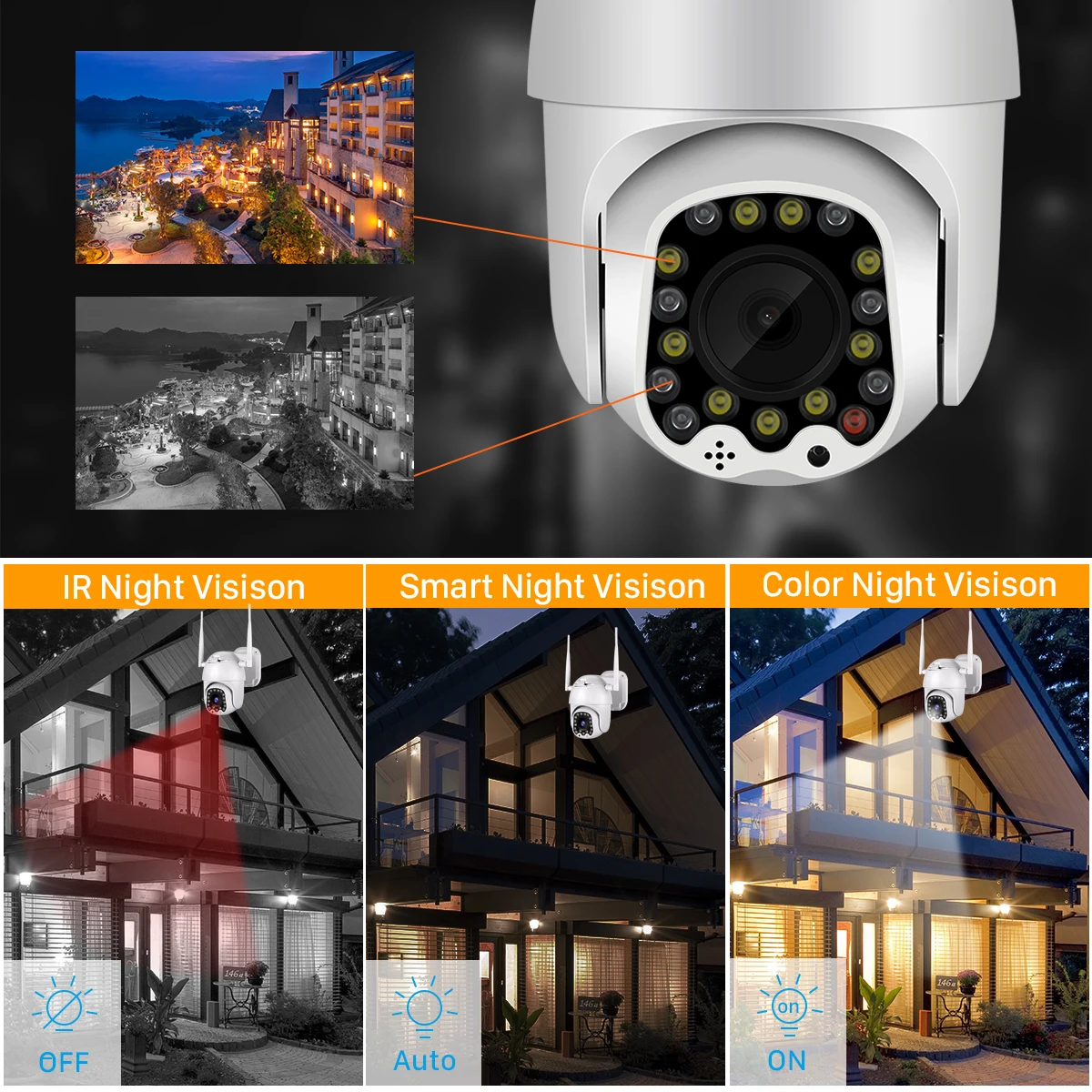 1080P облако Wi-Fi PTZ камера Открытый 2MP Авто слежение Домашняя безопасность ip-камера 4X цифровой зум скорость купольная камера с сиреной светильник