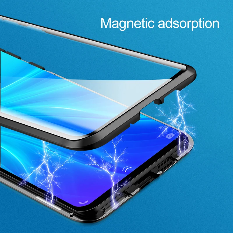 Магнитный чехол для samsung Galaxy A50 A40 A30 A20 A10 A60 A70 M30 M20 M10 A7 металлический корпус закаленное Стекло задняя крышка