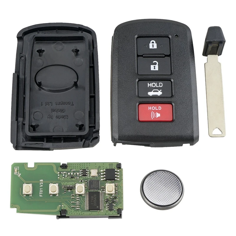 

Интеллектуальный Автомобильный ключ дистанционного управления 3 + 1 Тревожная кнопка 314,3 МГц подходит для Toyota 2012-2020 HYQ14FBA