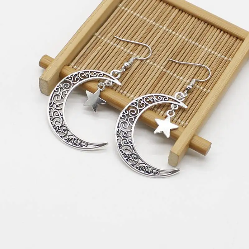 Полые серьги с Луной со звездой полумесяц аксессуары в готическом стиле