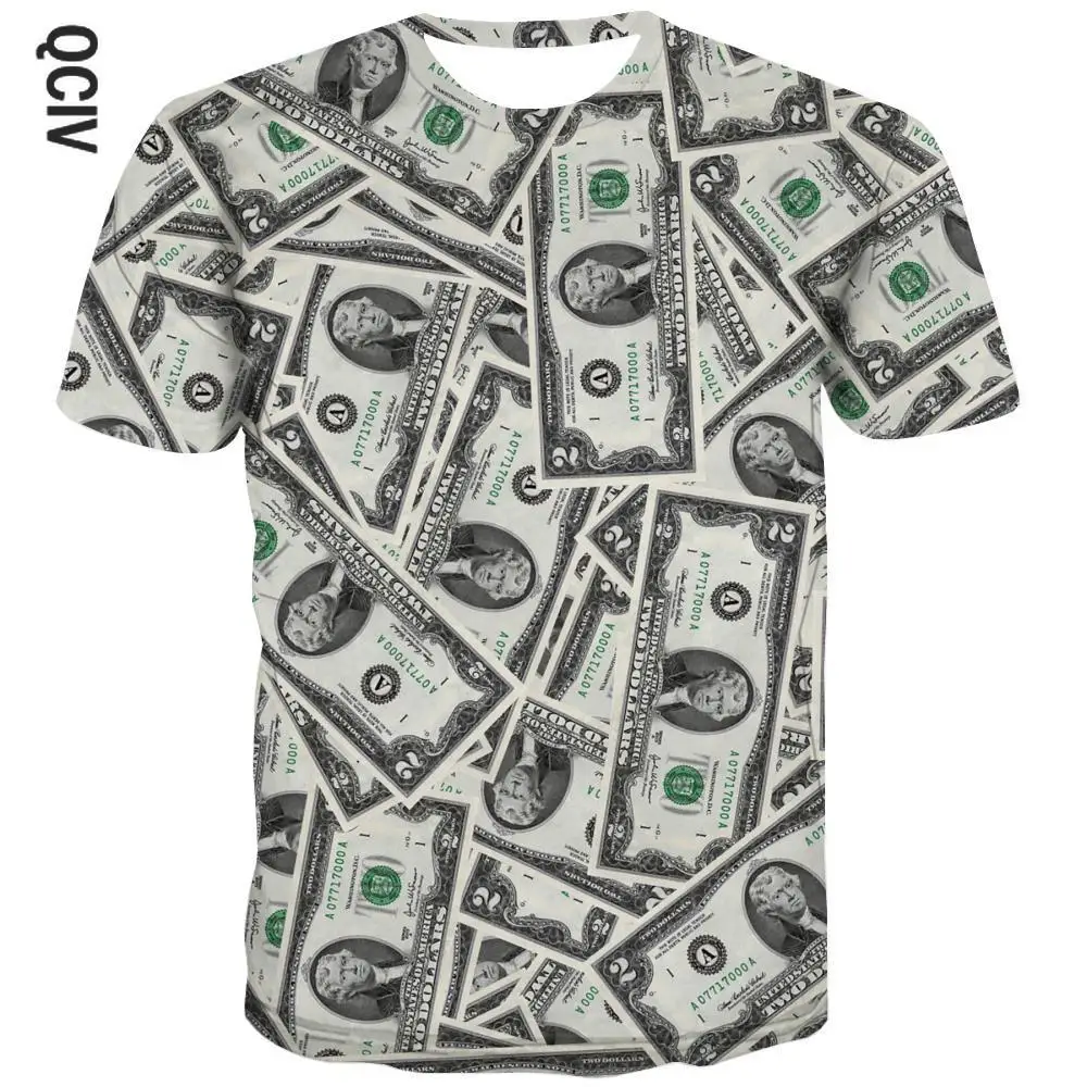 Брендовая футболка QCIV с изображением доллара футболки для мальчиков