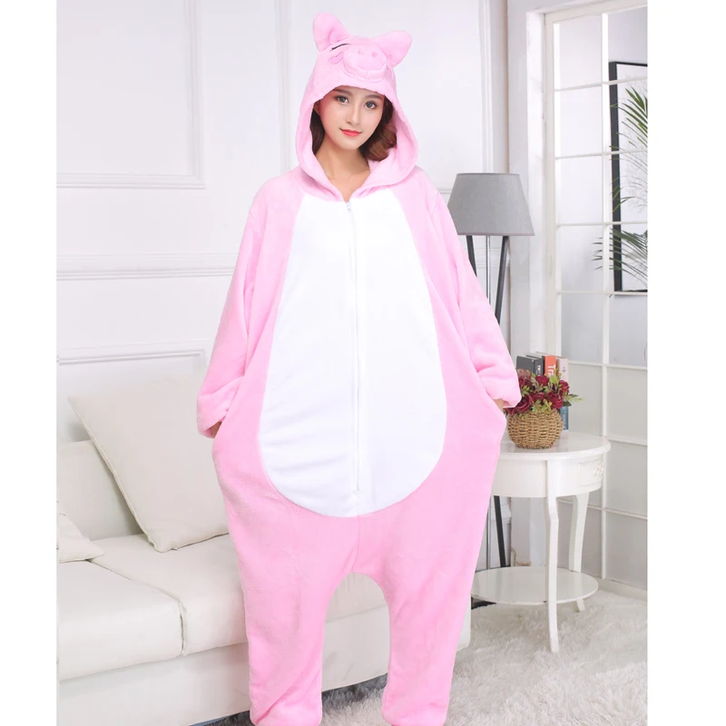 Женские комбинезоны кигуруми на молнии со Свинкой из мультфильма Женский