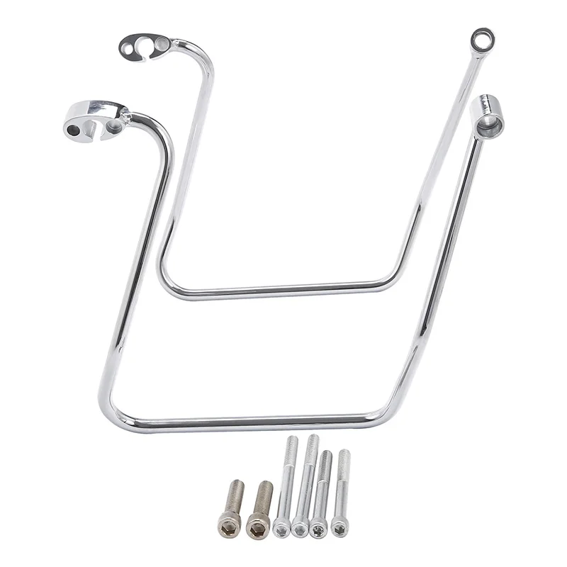 Черный/хромированный для седельной сумки мотоцикла с кронштейнами Harley Dyna Street Bob