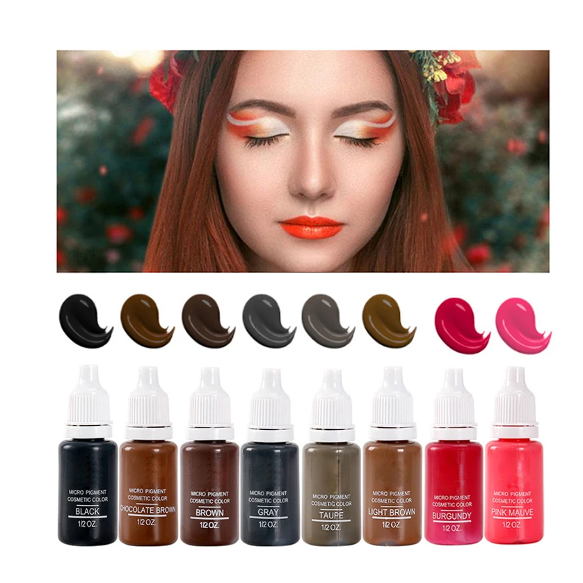 Микроблейдинг чернила для татуировок набор татуировки 9 цветов пигмент 1 бутылка