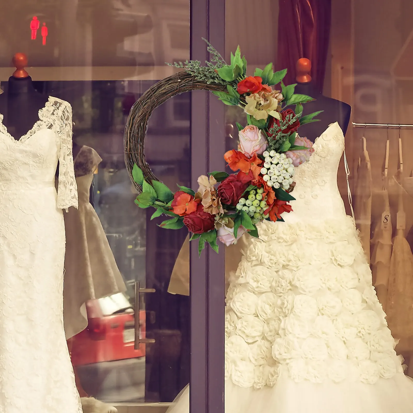 

Handmade Spring Wreath Hanging Flowers Hydrangea Diy Summer Wreaths 40cm For Wedding Decoration Door Decor Simulation Leaves