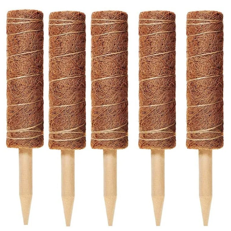 

Plant Support Coconut Tree Moss Stick Totem Pole for Plant Support Extension, Plant Support Stick 5Pcs, 40cm
